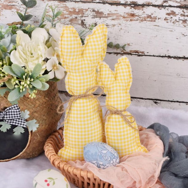 Conejo de Pascua muñeca adornos decoración de dibujos animados para amarillo pequeño Colcomx Muñeco Conejo de Pascua