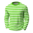 thumbnail image 5 of Shirt for Men, Men's Casual Shirts Striped Crewneck Long-Sleeve T-Shirt Basic Pullover Stripe tee Shirt Green M, 5 of 5
