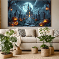 thumbnail image 2 of Gothic Design Halloween Banner with Scary Pumpkins Spooky Castle Backdrop Dark Atmosphere for Halloween Party Decoration, 2 of 5
