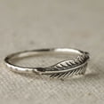thumbnail image 5 of Rings for Women Girls Antique Solid Sterling Silver Feather Stacking Bride Wedding Ring, 5 of 6