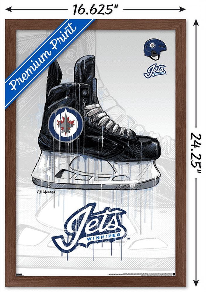 NHL Winnipeg Jets - Drip Skate 21 Wall Poster, 14.725" x 22.375", Framed