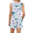thumbnail image 5 of Iaqnaocc Two Piece Sets for Women Casual Short Sets for Women Vintage Floral Print Square Neck Sleeveless Womens Tops and Shorts Summer Outfits Matching Sets Women Clothing Blue M, 5 of 5