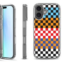 For iPhone 17 Shockproof Protective Phone Case, by OneToughShield - Colorful Checker