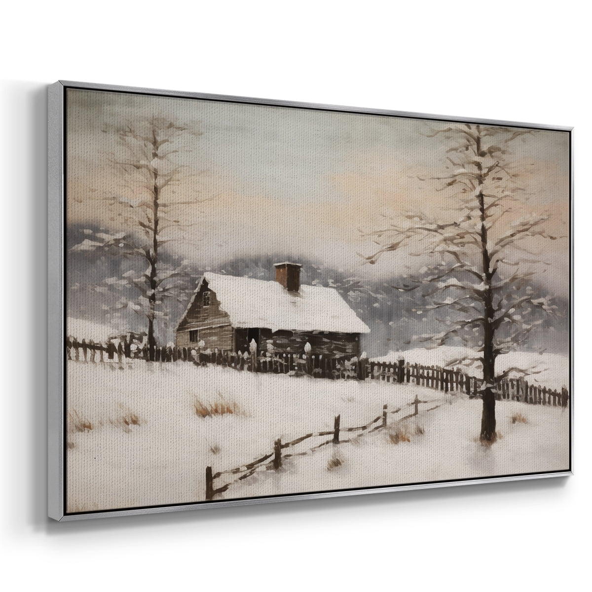 Vintage Landscape-II By Wexford Home Framed in Silver Wood Gallery Wrapped Canvas 25 in. x 37 in.