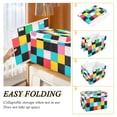 thumbnail image 2 of Yayeee Collapsible Cube Storage Bin with Lid Fabric Closet Decorative Basket with Handles, Blue Checkered Pattern, 2 of 7
