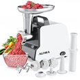 thumbnail image 1 of Molinillo eléctrico de carne, 2300 W máximo, relleno de salchichas resistente con 2 cuchillas, 3 platos de molienda, tubo de salchichas y kit de Kubbe, picadora de carne de cocina en casa con mango, 1 of 5