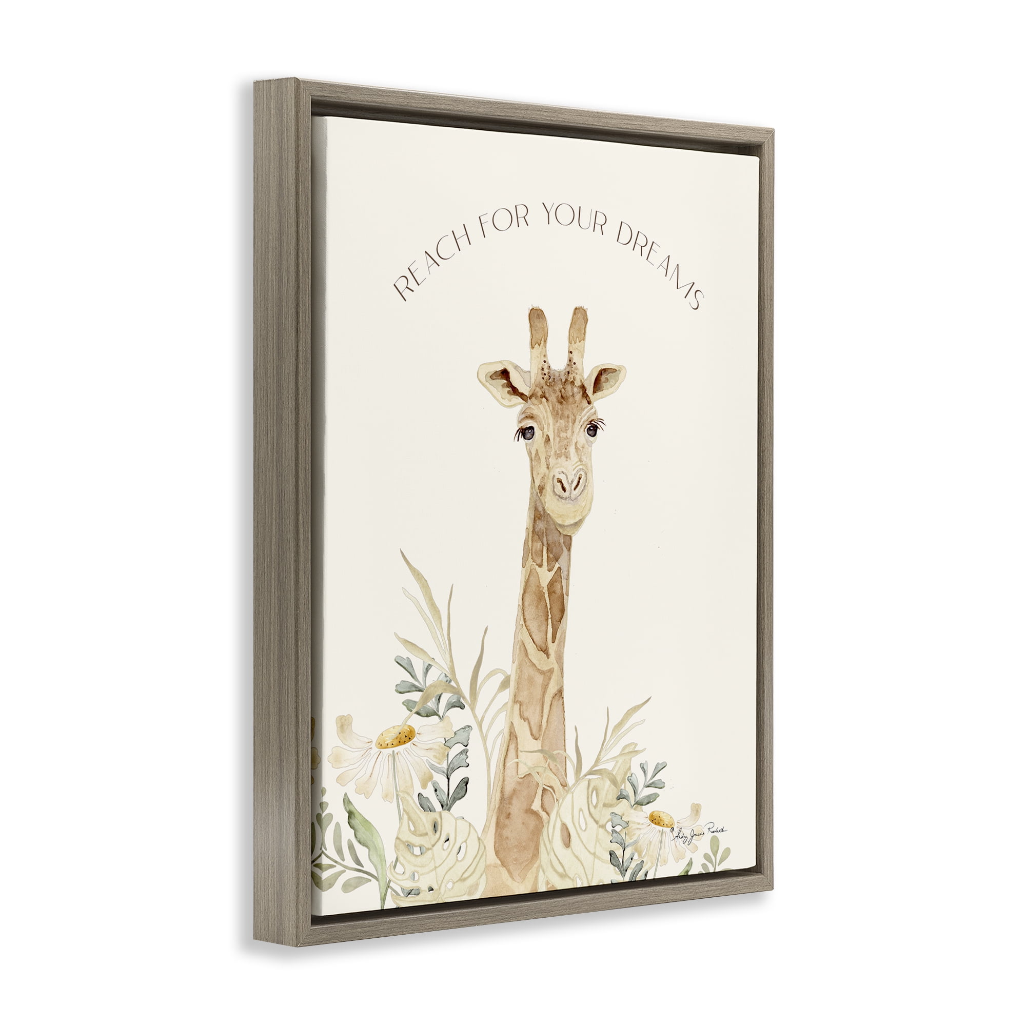 Stupell Industries Reach For Your Dreams Animals & Insects Painting Brown Floater Framed Art Print Wall Art, 17 x 21