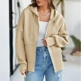 thumbnail image 4 of Hoodies for Women Zip up Jackets Winter Drawstring Long Sleeve Hooded Sweatshirts Pockets Zipper Lightweight Fall Jackets Casual Full Zip Hoodies Sweaters Coat Outerwear Khaki S, 4 of 4