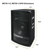 Sound Town 2-Pack 12 1200W 2-Way كامل النطاق Passive DJ PA Pro Audio Speaker مع برنامج تشغيل الضغط للصوت الحي ، كاريوكي ، بار ، الكنيسة ( METIS-112-PAIR )