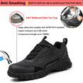 thumbnail image 3 of ulogu Anti-puncture Steel Toe Shoes for Men Women Waterproof Industrial Non-slip Composite Toe Shoes Construction Work Safety Shoes (Size 14,Black), 3 of 8
