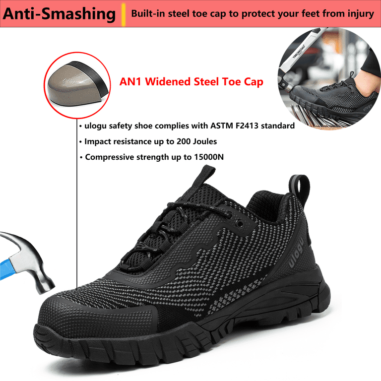 Ulogu‎ Waterproof Alloy Toe Meets ASTM f2413 Standards Mens Size 11 Army Green Amazon.com: ulogu Steel Toe Shoes for Women Indestructible  main image 4