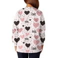 thumbnail image 5 of Valentines Day Scrub Jackets Women Plus Size Hoilday Button Snap Front Cute Valentine Love Printed Scrubs Loose Long Sleeve Scrub Tops Nursing Uniform Medical Nurse Workwear with Pockets White 3XL, 5 of 5