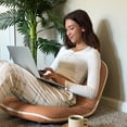 thumbnail image 6 of ZonLi Adjustable Folding Floor Chair, Brown – Cozy Japandi Lounge Seat with Back Support for Adults, 6 of 8