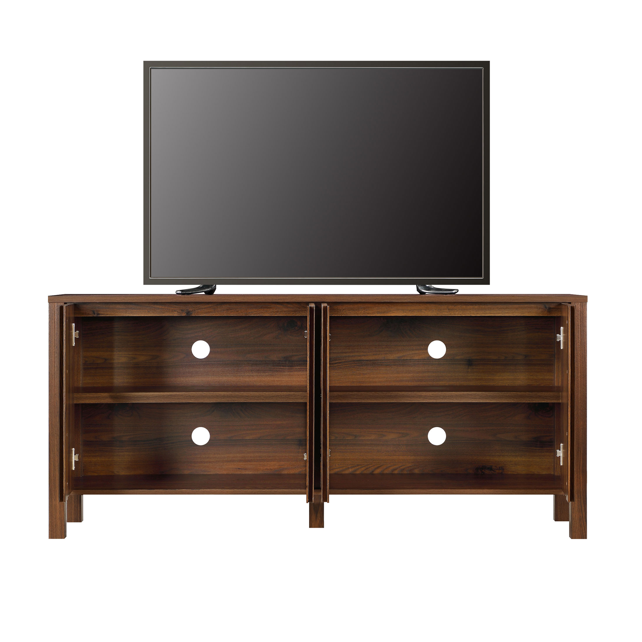 Mainstays 4-Door TV Console for 65" TVs, Canyon Walnut photo 8