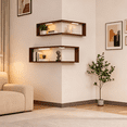 thumbnail image 4 of Wall Mounted Corner Shelf Floating for Living Room – Corner Shelves for Wall Storage, Ideal for Organizing Books, Decor, Plants, and Displaying Collectibles in Style(With light), 4 of 11