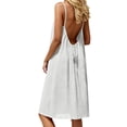 thumbnail image 3 of Women Dresses Spaghetti Strap V Neck Casual Sleeveless Sundress YS8131-White L, 3 of 8