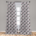 thumbnail image 5 of Ambesonne Romantic Curtains, Tigers Passion Theme, Pair of 28"x95", Vermilion Pale Grey, 5 of 5