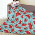 thumbnail image 6 of Fuzoiu Watermelon Print Ultra-Soft Micro Fleece Blanket,All Seasons Flannel Throw, Lightweight Blanket for Bed, Sofa, Couch, Movie Night, Camping, and Travel-40"x30", 6 of 7