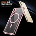 thumbnail image 4 of Magnetic Clear Compatible with iPhone X/XS Case, Military Grade Drop Tested, Compatible with MagSafe, Shockproof Protective Hard Back Slim Case for iPhone X/XS, Pink, 4 of 7