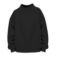 thumbnail image 3 of Bibifish Kids Sweatshirts Turtleneck Oversized Fit Soft Sweatshirts Solid Color Boys Girls Comfortable Casual Daily Wear Pullover Tops, 3 of 4