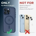 thumbnail image 2 of Magnetic for iPhone 14 Pro Case, [Compatible with MagSafe] [Full Camera Protection] Shockproof Protective Slim Translucent Matte Phone Case for iPhone 14 Pro 6.1'', Navy Blue, 2 of 14