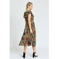thumbnail image 6 of Black Festive Foliage Wrap Midi Dress | S-3X, 6 of 10