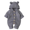 thumbnail image 1 of Body Nouveau-Né Tricoté à Capuche Bébé Garçon Pull Chaud Tenues de Combinaison, 1 of 5