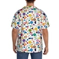 thumbnail image 3 of Uemuo Colorful Spots Pattern Cotton Linen Short Sleeve Shirts,Casual Lightweight Button Down Shirts,Vacation Beach Summer Tops-Small, 3 of 7