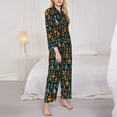 thumbnail image 3 of Pofeuu Colorful Guitar Print Womens Pajamas Set Long Sleeve Sleepwear Button Down Nightwear Soft Pj Lounge Sets Button Down Pajamas Women-Large, 3 of 7