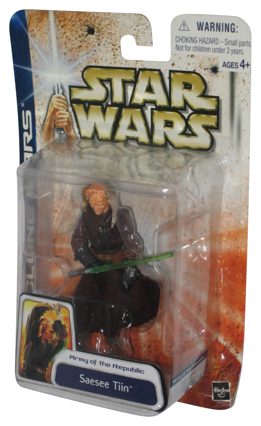 2003 Star Wars Clone Wars Saesee Tiin Figure Army of the Republic Hasbro 