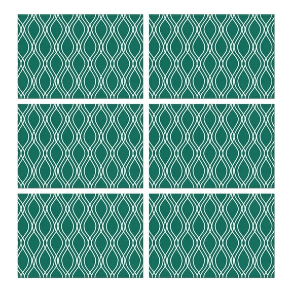 Set of 6 Gingham Checkered Placemats Machine Washable Durable Linen Table Mats Heat Resistant Wrinkle Free Classic Plaid Place Mats for Dining Table Kitchen