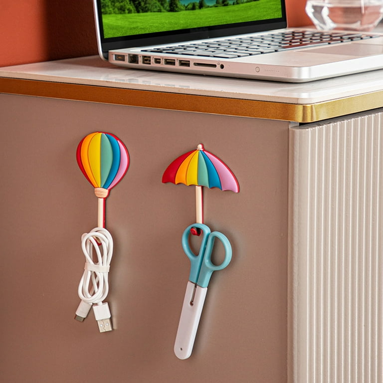 Fridge Magnet Hook Waterproof PVC Rainbow Hot Air Balloon Hanging Hook Wall  Decor for Daily Use 