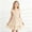 Beige, variant on Teen Girl's Summer Sleeveless Dress Square Neck Red A-Line Dress With Pleated Decoration And Elastic Waistband Casual Party Dress 13-14 Years
