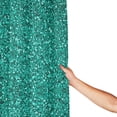 thumbnail image 3 of Waterproof Shower Curtain Set Teal Green Glitter Pattern, Fancy Bathroom Curtain with 12 Plastic Hooks, 72x72 Inches, Stylish and Durable, 3 of 8