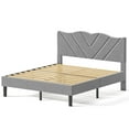 thumbnail image 5 of Segmart Queen Bed Frame with Adjustable Upholstered Button Headboard and Wooden Slats, Velvet Button Tufted Platform Bed Frame, Box Spring Needed, Easy Assembly, 500lbs, Grey, 5 of 9