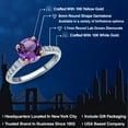 thumbnail image 2 of Gem Stone King 10K Two Tone Gold Purple Amethyst and Lab Grown Diamond Engagement Ring for Women | 1.90 Cttw | Round 8MM | Gemstone February Birthstone | Size 7, 2 of 6