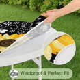 thumbnail image 4 of Water-Repellent Sunflower Round Tablecloth with Elastic Edge, Soft Polyester Cover for 44-52" Dining Tables, 4 of 6