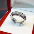 thumbnail image 2 of 2Ct Round Cut Men's Lab Created Diamond Anniversary Band Ring 14K White Gold Plated Silver, 2 of 3