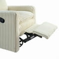 thumbnail image 6 of Oxford Baby Uptown Upholstered Glider Recliner Rocking Chair 360° Swivel for Nursery and Living Room – Corduroy Pearl White​, 6 of 10