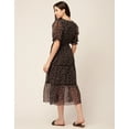 thumbnail image 2 of Moomaya Womens Printed Tiered Dress V Neck Elbow Sleeves Poly Georgette Dress, 2 of 8
