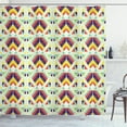 thumbnail image 1 of Ethnic Shower Curtain, African Pattern with Geometric Colorful Stripes and Triangles Hand Drawn Design, Fabric Bathroom Set with Hooks, 69"W X 75"L Long, Multicolor, by Ambesonne, 1 of 3