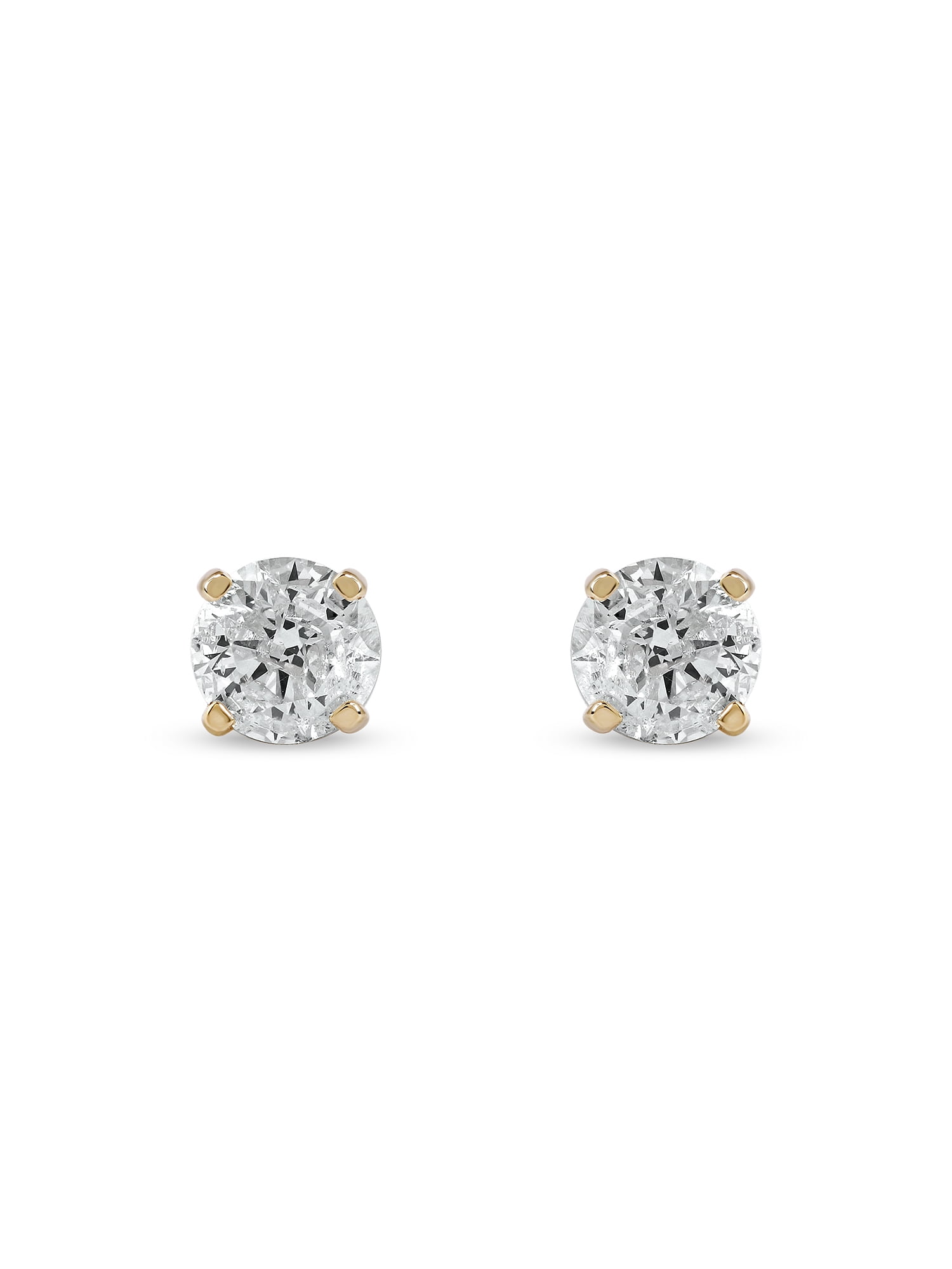 14k Yellow Gold 1/2Ct TDW Round-Cut Diamond Solitaire Stud Earrings