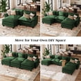 thumbnail image 6 of WACASA 120" Oversized Modular Sectional Sofa Bed, Comfy Cloud Couch w/ 3 Movable Ottoman, 6-Seater Chenille Deep Seat Modern Sofa for Living Room, Green, 6 of 12