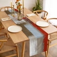 thumbnail image 3 of Red Brown Table Runner - 120 Inch Long, Kitchen Dining Table Runner Dresser Scarves, Blue White Modern Rustic Neutral Graffiti Art Farmhouse Decor for Coffee Tables Wedding Party Banquet, 3 of 8