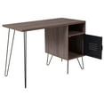 thumbnail image 4 of Flash Furniture Woodridge Collection Rustic Wood Grain Finish Computer Desk with Metal Cabinet Door and Black Metal Legs, 4 of 6