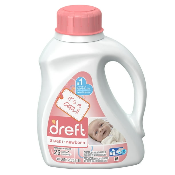 Dreft Stage 1 Newborn Liquid Laundry Detergent, 25 Loads 40 fl oz