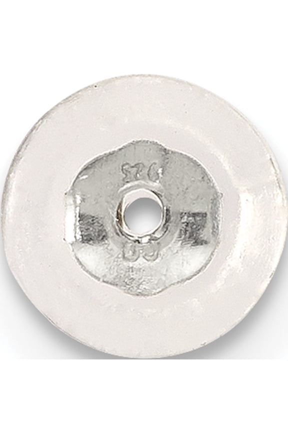 Sterling Silver Silicone Sliders Mushroom For Thicker Post 1 Pair(Length 4.92) - Jbsp