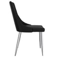 thumbnail image 3 of Contemporary Faux Leather and Metal Dining Chair Set of 2 Black and Chrome, 3 of 5