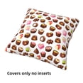 thumbnail image 3 of Throw Pillow Covers, Cute Chocolate Print Soft Square Pillow Cases with Invisible Zipper for Couch Bed Sofa, Farmhouse Fall Home Decor 16"x16", 3 of 7