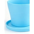 thumbnail image 3 of Diceymbol Mini Plastic Flower Pots with Saucers 4-Inch Colorful Easy-Care Plant Planters for Home & Office Small Modern Decor with Drainage Holes, 3 of 9